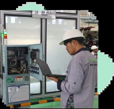 3D illustration of industrial automation systems and smart technology