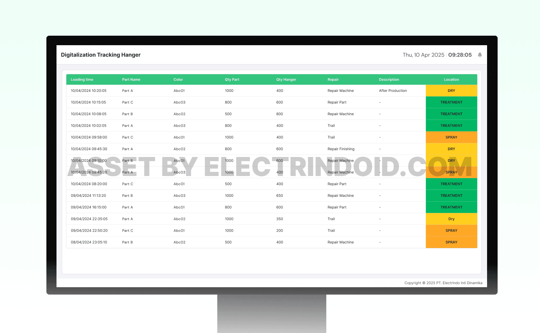 Digitalization Tracking Hanger